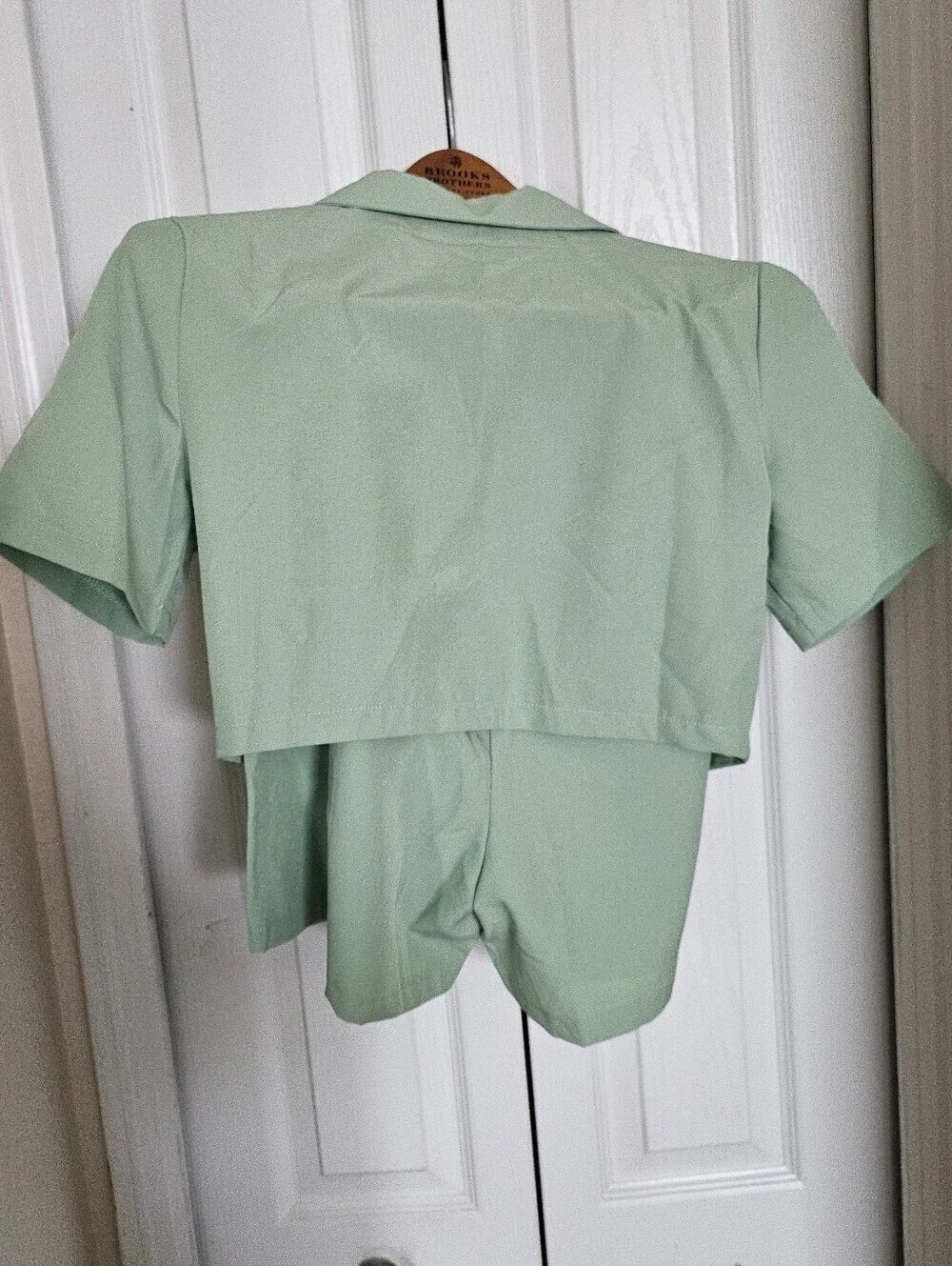 SHEIN Women 2Piece Mint Green Crop Blazer & High Waist Shorts Set SizeS.